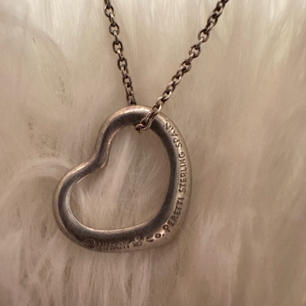 Tiffany & Co. Sterling Silver Open Heart Necklace
